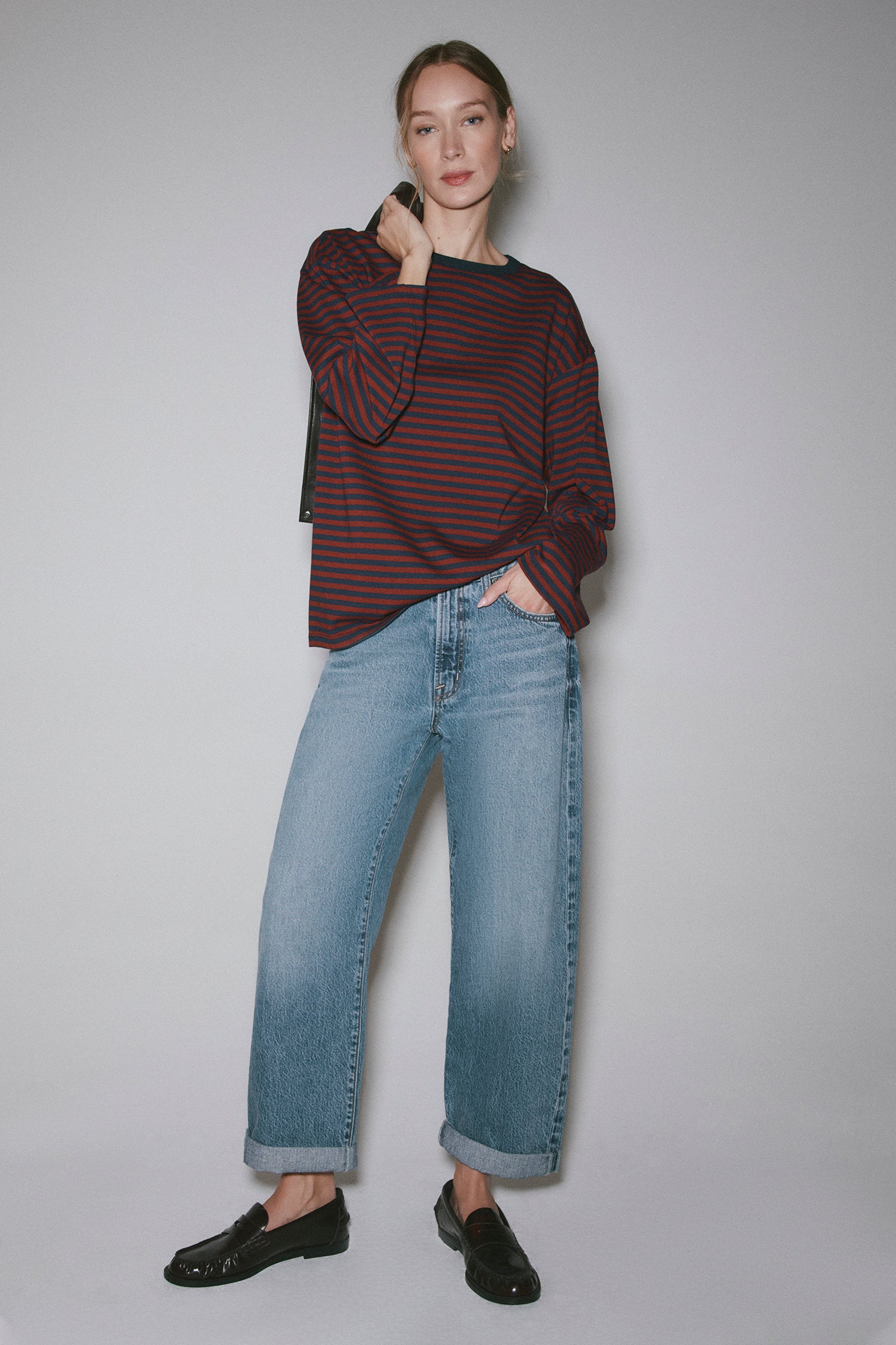 Pistola Donny rolled-hem boyfriend jeans in Wilcox wash