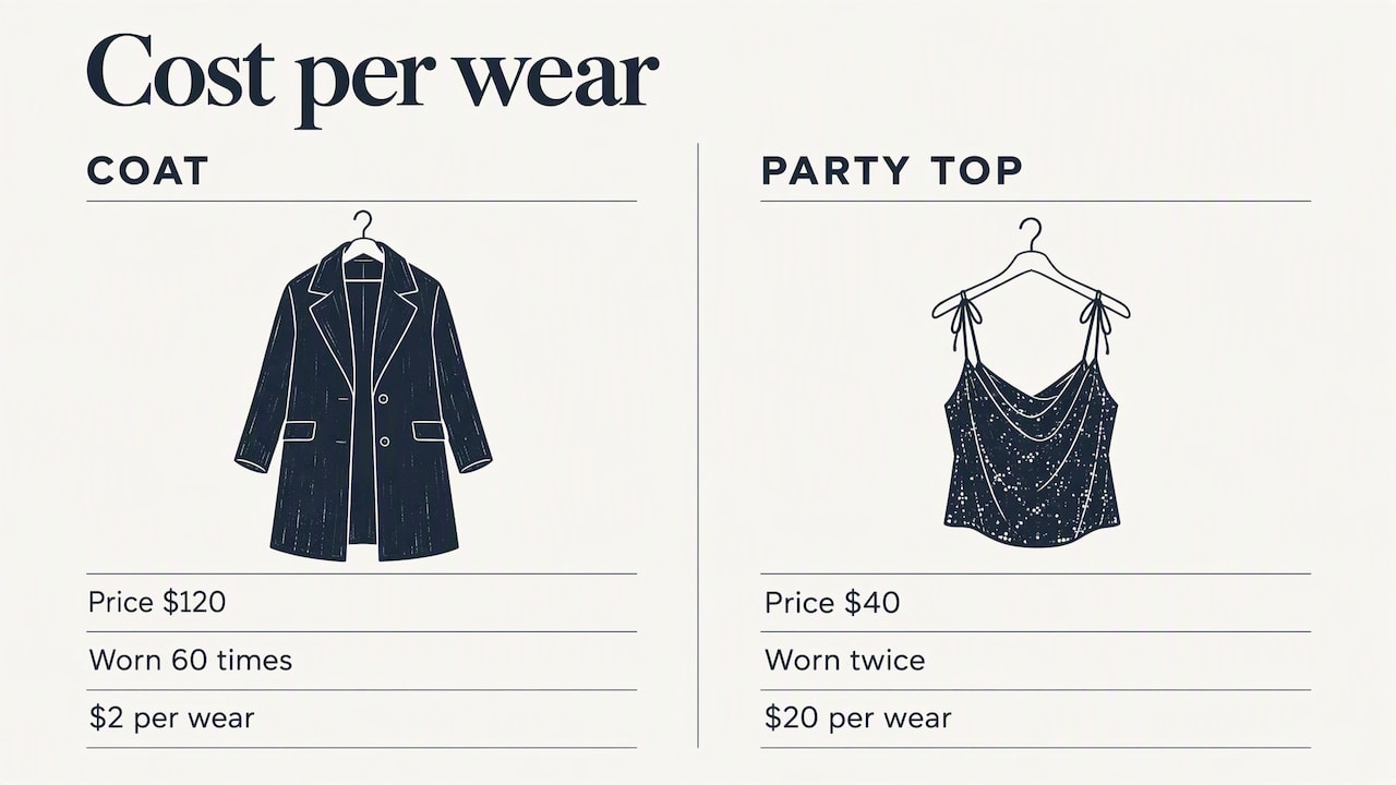 Cost per wear comparison for two garments