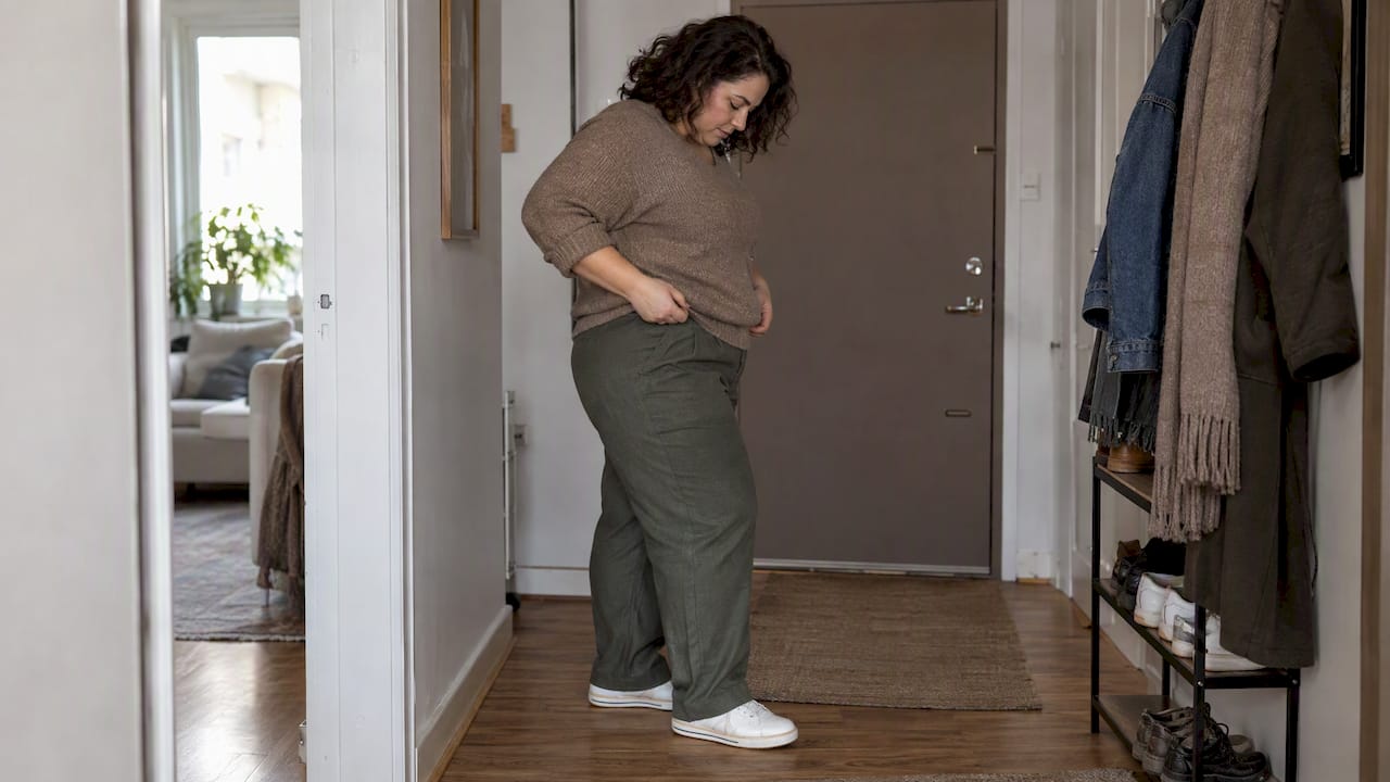 Woman wearing a relaxed plus size weekend outfit