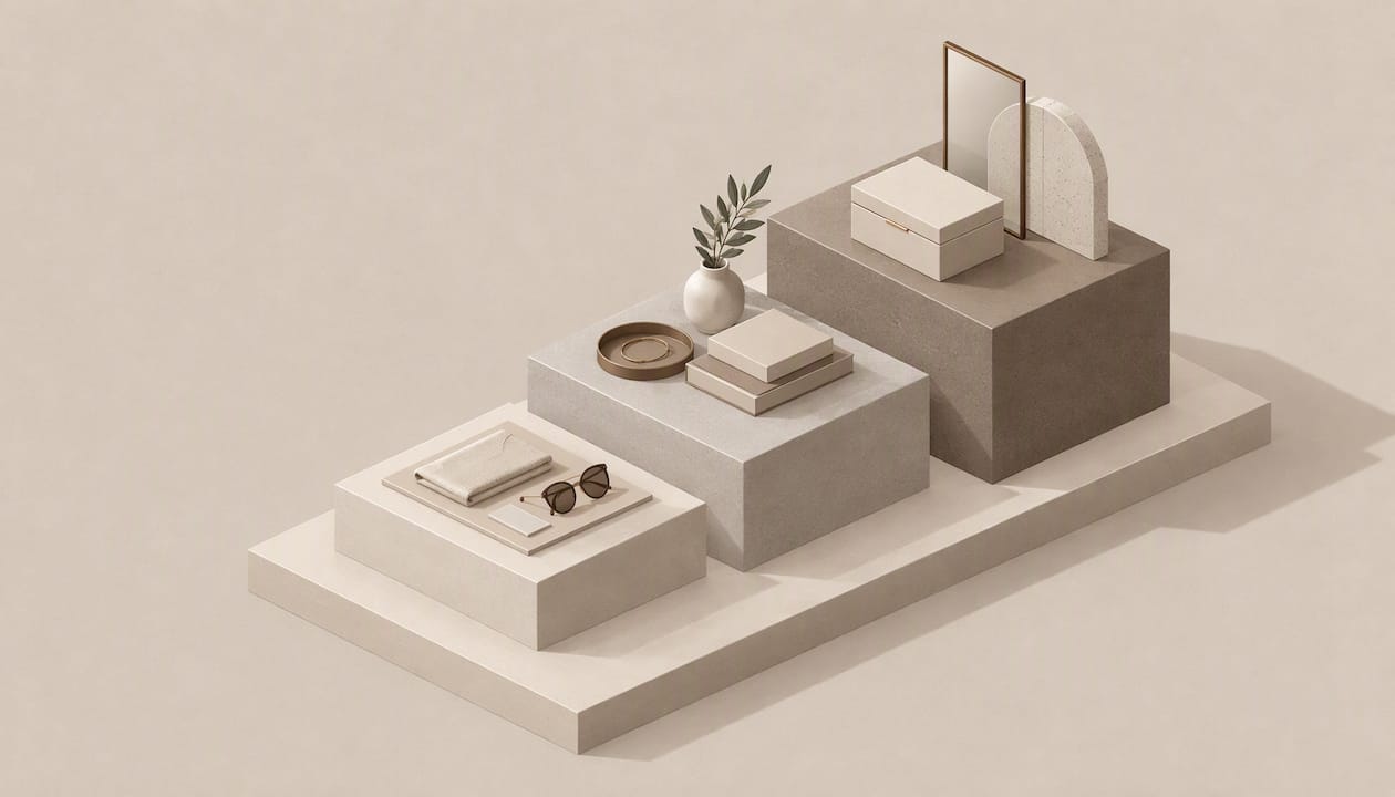 Geometric forms suggesting personal styling costs