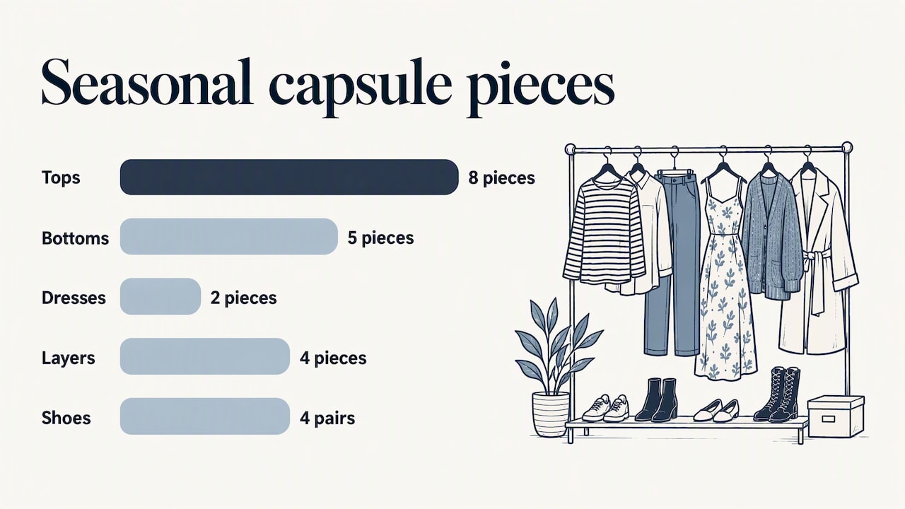 Category breakdown of a 32-piece capsule wardrobe