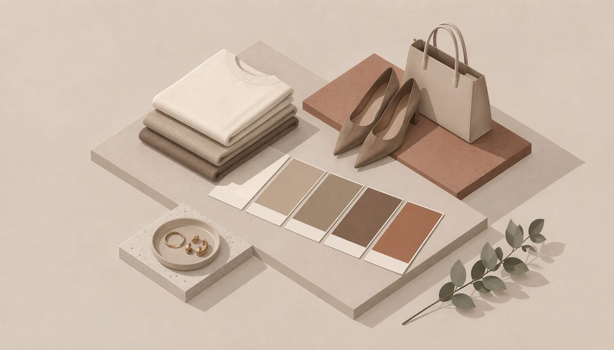Geometric layers representing a wardrobe color palette