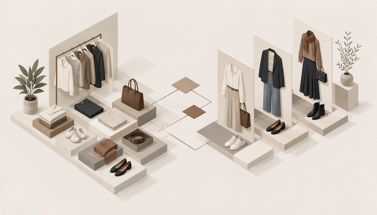 Geometric forms suggest versatile outfit combinations