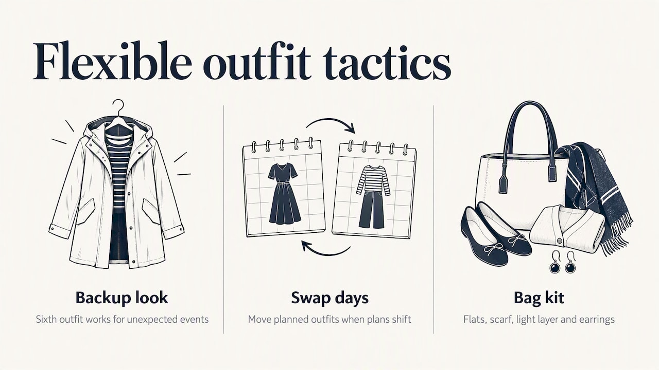 Three ways to adapt a weekly outfit plan